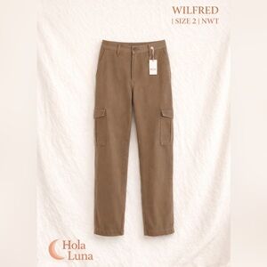 NWT WILFRED ARITZIA MODERN CARGO PANT IN DEEP TAUPE